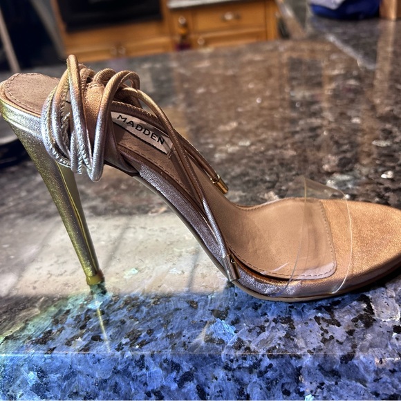 COPY - Steve Madden Lyla Rose Gold Leather Lucite Lace-Up Heels size 7.5 - Picture 4 of 8